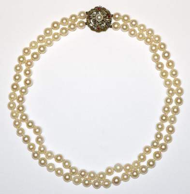 Bild Nr.1: 137-2414 Perlencollier mit schwerem: (Schmuck)