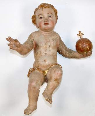 Bild Nr.1: 137-2550 Christuskind mit Reichsapfel.: (Volkskunst, Religiöse Volkskunst)