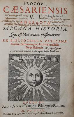 Bild Nr.1: 137-275 Procopius Caesarensis.: (Alte Drucke, Handschriften und Theologie)