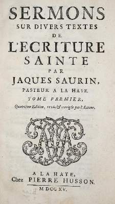Bild Nr.1: 137-296 Saurin,J.: (Alte Drucke, Handschriften und Theologie)