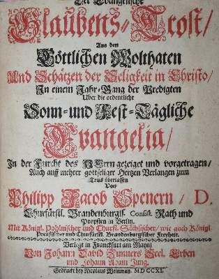 Bild Nr.1: 137-310 Spener,P.J.: (Alte Drucke, Handschriften und Theologie)