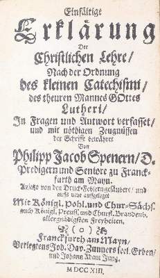 Bild Nr.1: 137-311 Spener,P.J.: (Alte Drucke, Handschriften und Theologie)