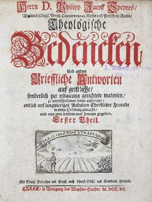 Bild Nr.1: 137-313 Spener,P.J.: (Alte Drucke, Handschriften und Theologie)