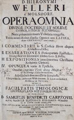 Bild Nr.1: 137-338 Weller,H.v.Molsdorf.: (Alte Drucke, Handschriften und Theologie)