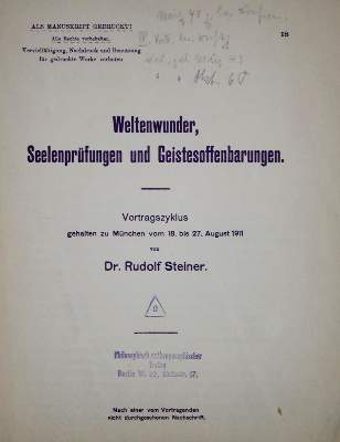 Bild Nr.1: 137-367 Steiner, Rud.: (Anthroposophie)