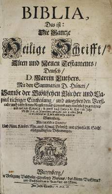 Bild Nr.1: 137-40 Biblia germanica.: (Bibeln)