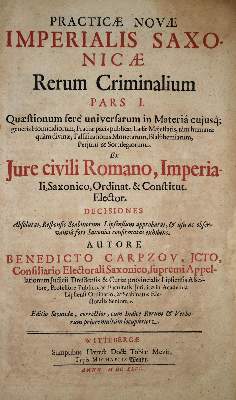Bild Nr.1: 137-414 Carpzov,B.: (Juridica und Kriminologie)