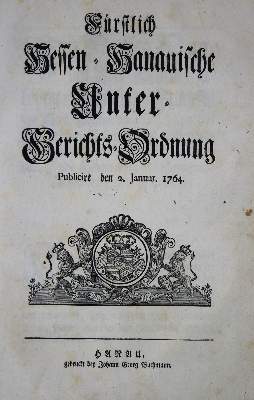 Bild Nr.2: 137-418 Fürstliche Hessen-Hanauische: (Juridica und Kriminologie, Hessen)