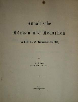Bild Nr.1: 137-512 Mann,J.: (Numismatik u. Siegelkunde, Medaillen)