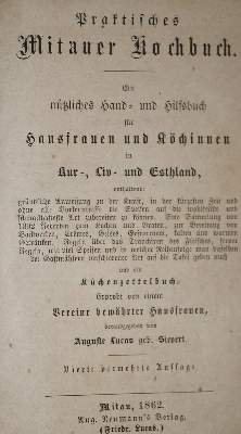 Bild Nr.1: 137-613 Lucas,A.: (Küche und Haushalt, Kochbücher, Baltikum)