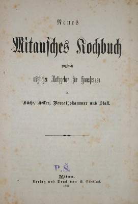 Bild Nr.1: 137-614 Neues Mitausches Kochbuch: (Küche und Haushalt, Kochbücher, Baltikum)