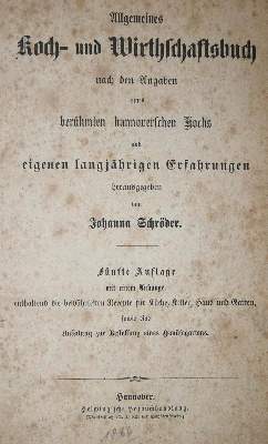 Bild Nr.1: 137-631 Schröder,J.: (Küche und Haushalt, Kochbücher, Hannover)