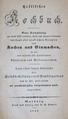 Bild Nr.1: 137-632 Hessisches Kochbuch.: (Küche und Haushalt, Kochbücher)