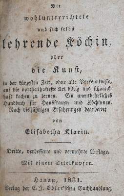 Bild Nr.1: 137-635 Klarin,E.: (Küche und Haushalt, Kochbücher)