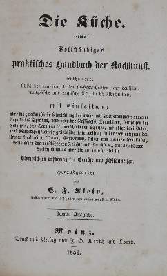 Bild Nr.1: 137-637 Klein,C.F.: (Küche und Haushalt, Kochbücher)
