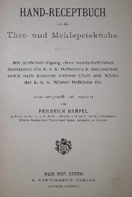Bild Nr.1: 137-642 Hampel,F.: (Küche und Haushalt, Kochbücher, Mehlspeisen)