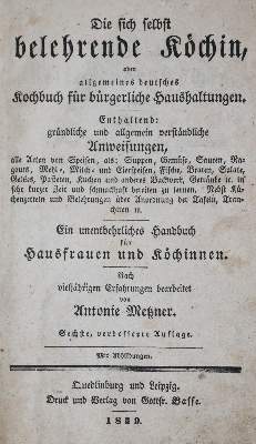Bild Nr.1: 137-643 Metzner,A.: (Küche und Haushalt, Kochbücher)