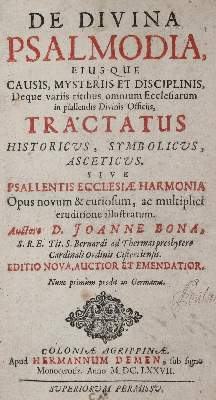 Bild Nr.1: 137-65 Bona,G.: (Alte Drucke, Handschriften und Theologie)