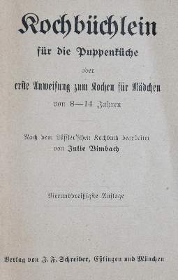 Bild Nr.2: 137-650 Puppenkochbücher.: (Küche und Haushalt, Kochbücher)