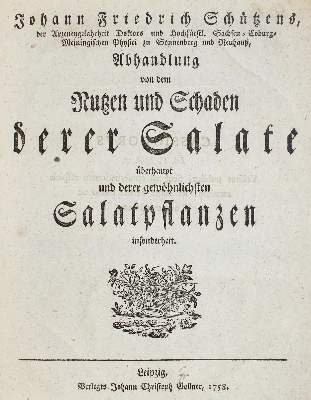 Bild Nr.1: 137-652 Schütz,J.F.: (Küche und Haushalt, Kochbücher, Salat)