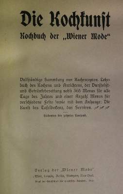 Bild Nr.1: 137-653 Sammlung: (Küche und Haushalt, Kochbücher)