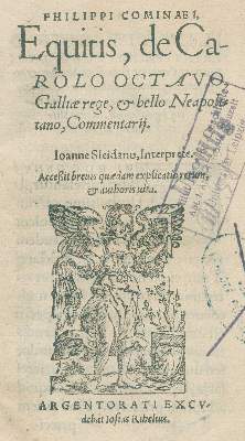 Bild Nr.1: 137-86 Commines, Philippe de.: (Alte Drucke, Handschriften und Theologie)