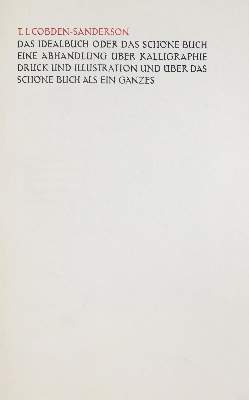 Bild Nr.1: 137-867 Cobden-Sanderson, T. J.: (Typographie und Kalligraphie)