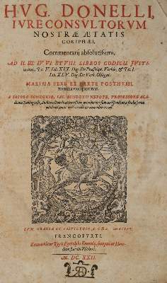 Bild Nr.1: 137-89 Doneau,H.: (Alte Drucke, Handschriften und Theologie)