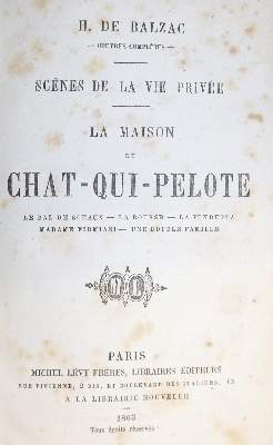 Bild Nr.1: 137-967 Balzac,H.de.: (Literatur und illustrierte Bücher bis 19.Jahrhundert)