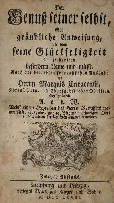 Bild Nr.1: 137-975 Caraccioli,(L.A.de).: (Literatur und illustrierte Bücher bis 19.Jahrhundert)
