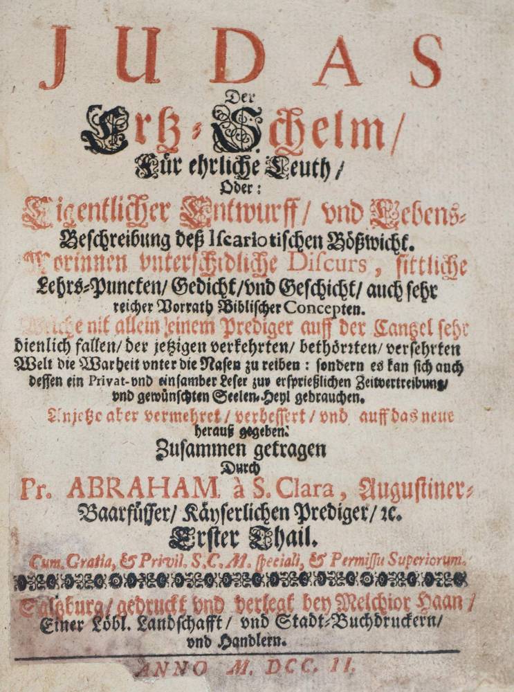 Große Abbildung Nr.1: 138-1 Abraham a Sancta Clara (d.i. U.Megerle).: (Alte Drucke, Handschriften und Theologie)