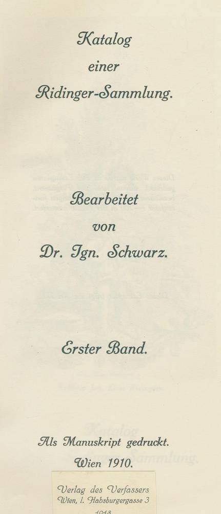 Große Abbildung Nr.1: 138-1012 Schwarz,I.: (Ridinger)