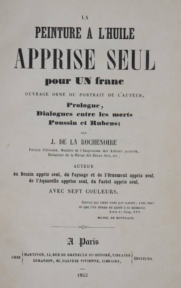 Große Abbildung Nr.1: 138-1014 Rochenoire,J. de la.: (Kunstwissenschaft)