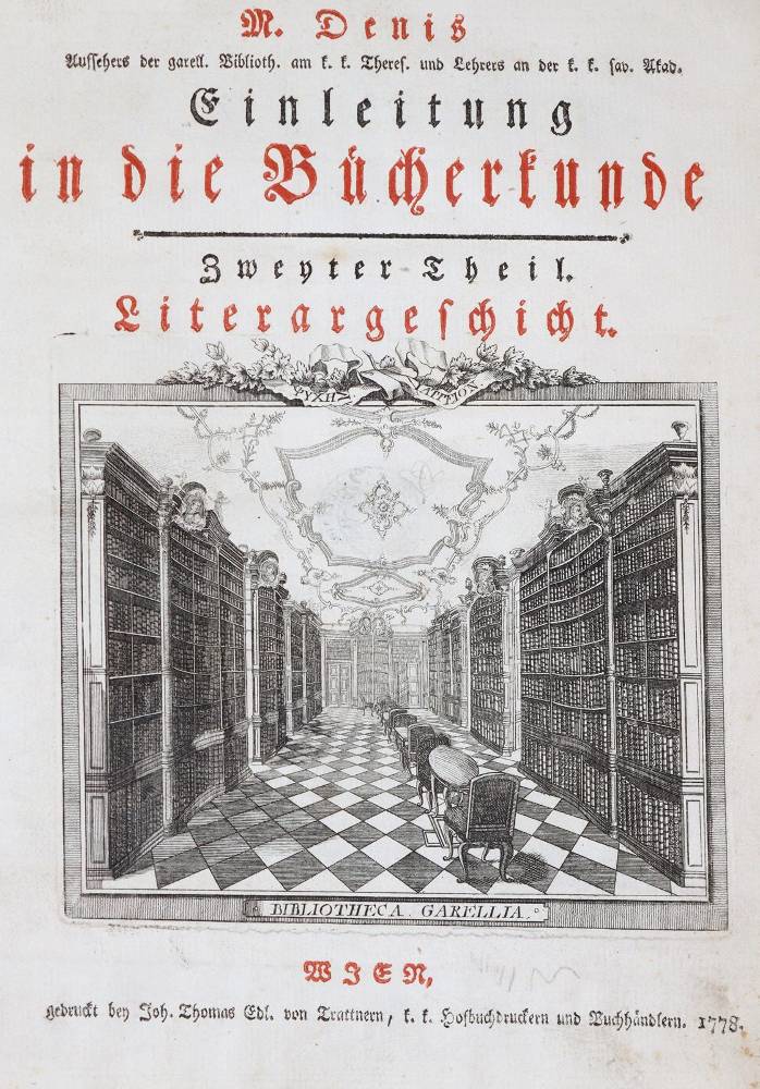 Große Abbildung Nr.1: 138-1038 Denis,M.: (Bibliographie und Buchwesen)