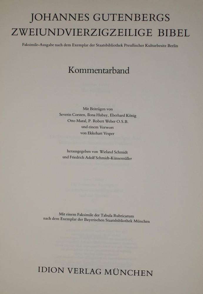 Große Abbildung Nr.2: 138-1080 Gutenberg-Bibel.: (Faksimile)