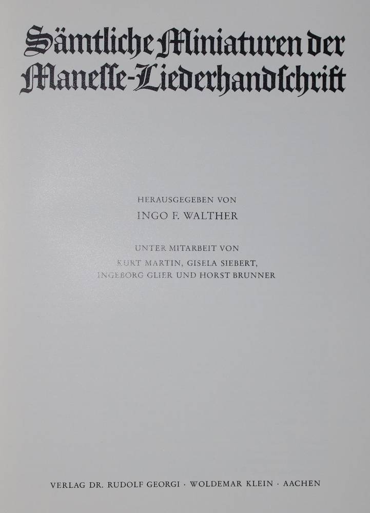 Große Abbildung Nr.2: 138-1095 Walther,I.F. (Hrsg).: (Faksimile, Manesse)