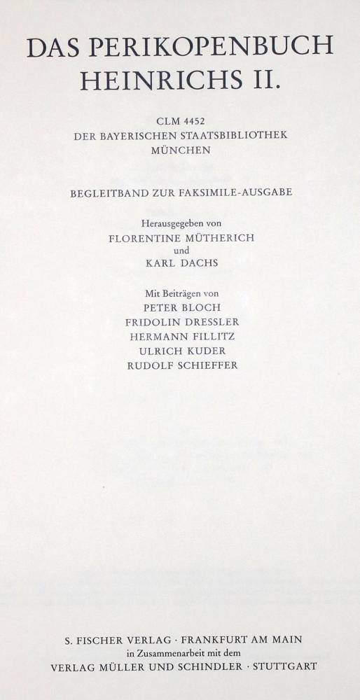 Große Abbildung Nr.2: 138-1104 Perikopenbuch Heinrichs II., Das.: (Faksimile)
