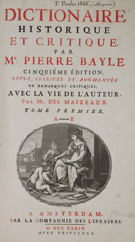 Große Abbildung Nr.1: 138-1137 Bayle,P.: (Lexika - Wörterbücher - Sprachwissenschaften)