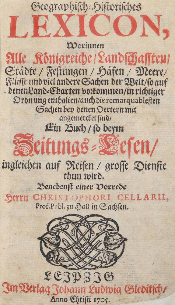 Große Abbildung Nr.1: 138-1142 Geographisch-Historisches Lexicon.: (Lexika - Wörterbücher - Sprachwissenschaften)
