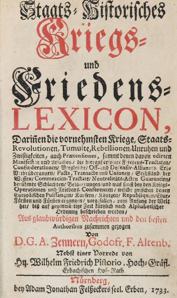Große Abbildung Nr.2: 138-1142 Geographisch-Historisches Lexicon.: (Lexika - Wörterbücher - Sprachwissenschaften)