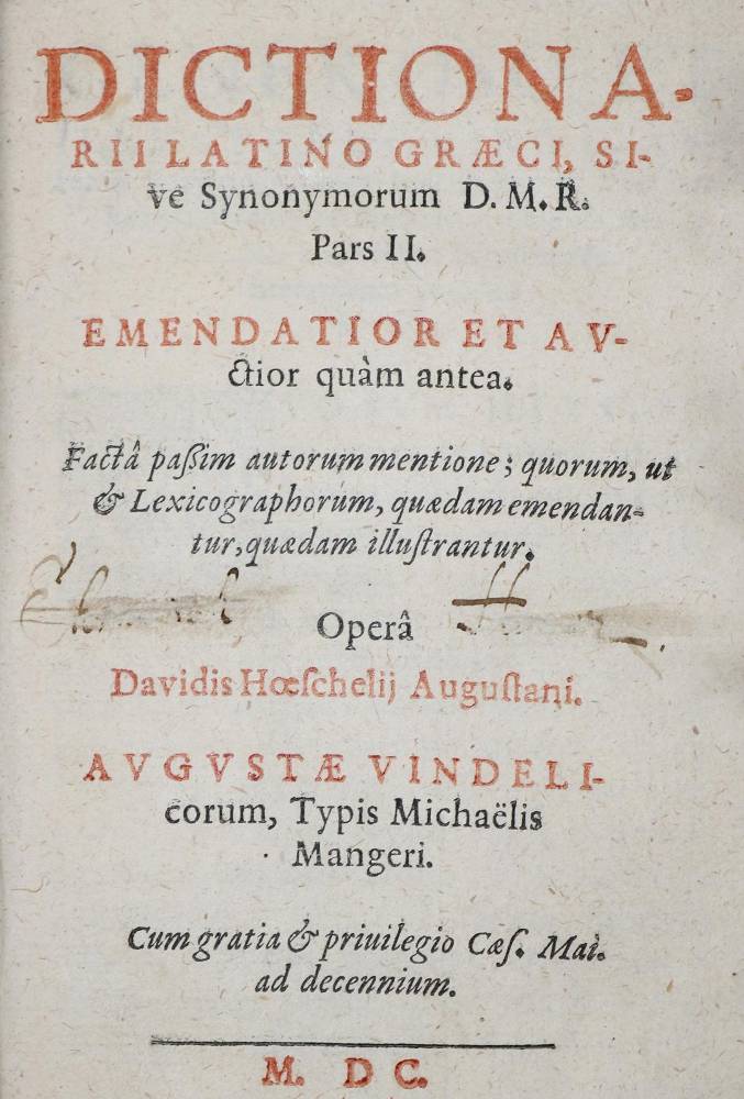 Große Abbildung Nr.1: 138-1152 Ruland,M. u. D.Hoeschel.: (Lexika - Wörterbücher - Sprachwissenschaften)