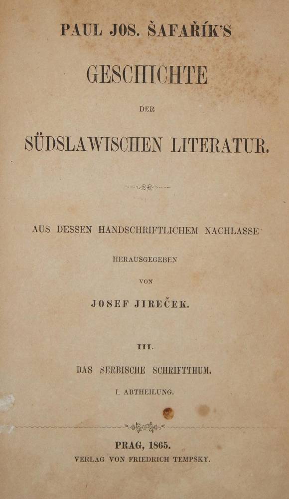 Große Abbildung Nr.1: 138-1156 Safarik,P.J.: (Lexika - Wörterbücher - Sprachwissenschaften, Serbien)