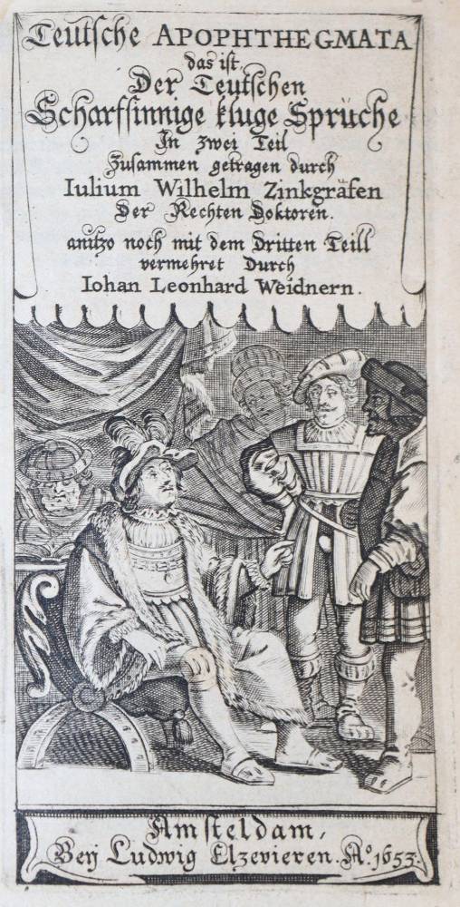Große Abbildung Nr.1: 138-1160 Zincgref,J.W.: (Lexika - Wörterbücher - Sprachwissenschaften)