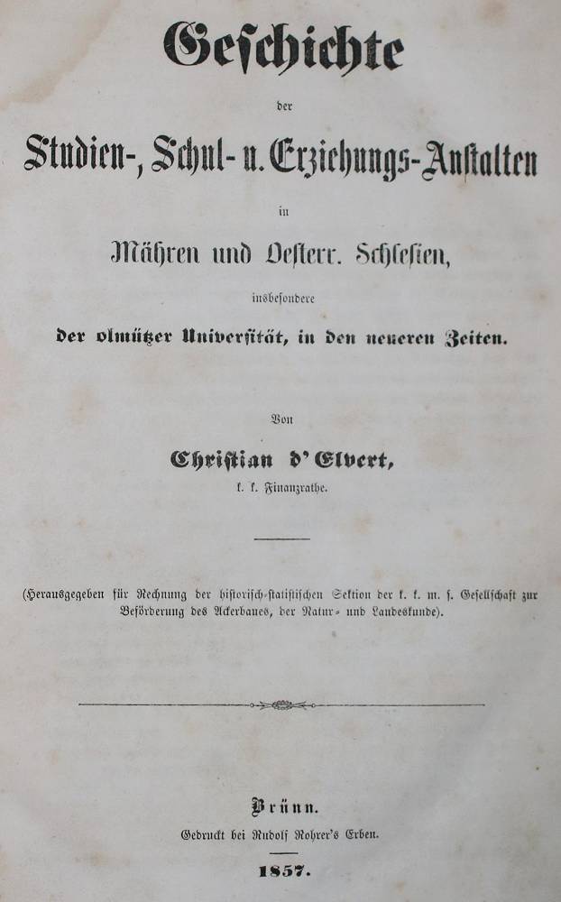 Große Abbildung Nr.1: 138-1235 Elvert,C.de.: (Pädagogik)