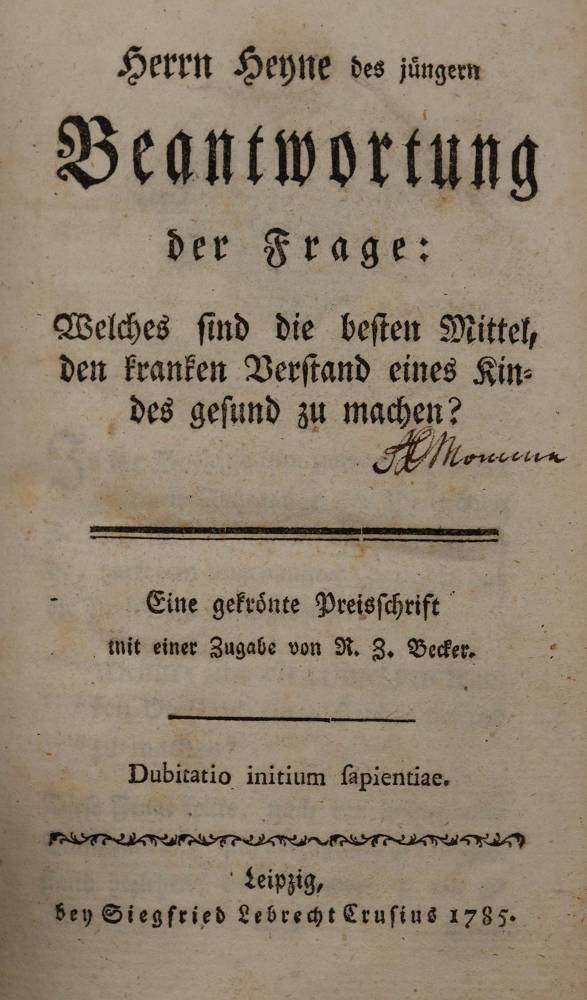Große Abbildung Nr.1: 138-1238 Heyne,(F.A.).: (Pädagogik)