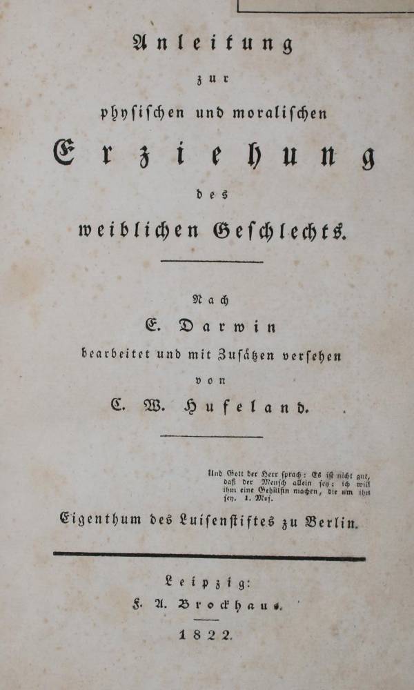 Große Abbildung Nr.1: 138-1239 Hufeland,C.W.: (Pädagogik)