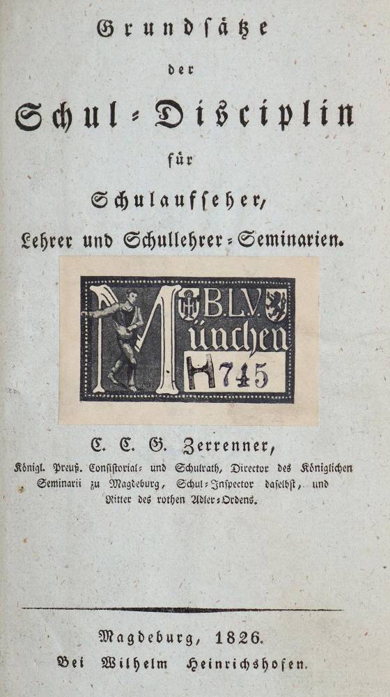 Große Abbildung Nr.1: 138-1255 Zerenner,C.C.G.: (Pädagogik)