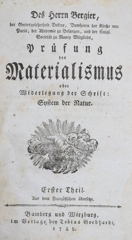 Große Abbildung Nr.1: 138-1282 Bergier,(N.S.).: (Literatur und illustrierte Bücher bis 19.Jahrhundert)