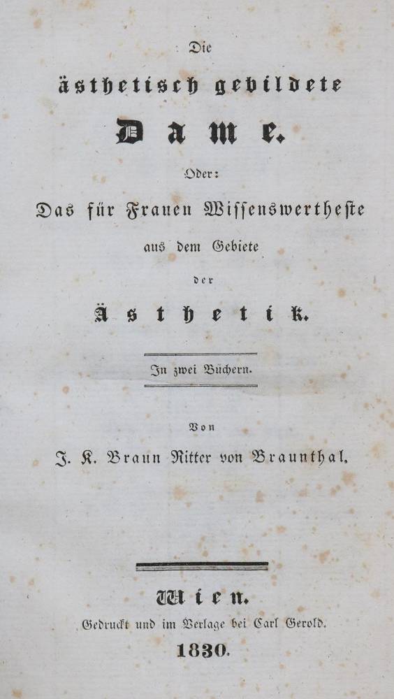 Große Abbildung Nr.1: 138-1322 Braun von Braunthal J.K.: (Emanzipation)