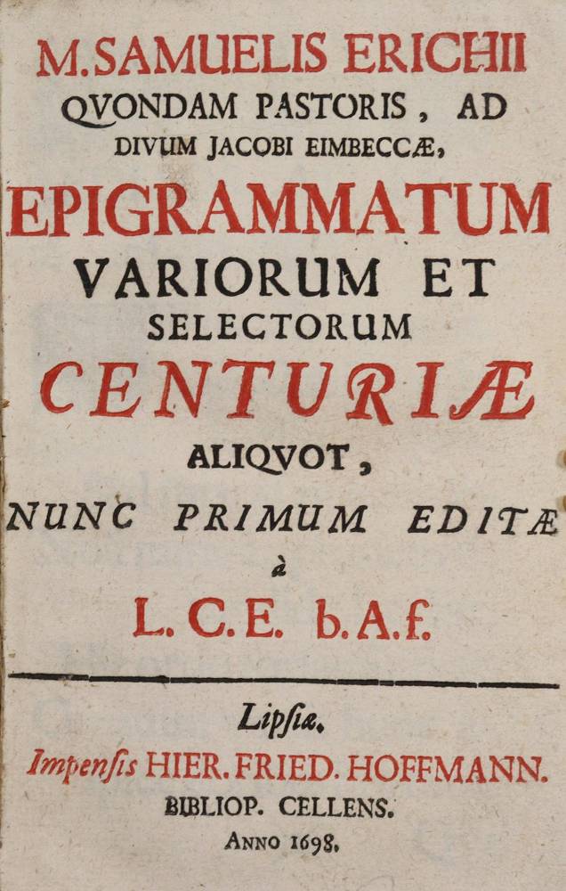 Große Abbildung Nr.1: 138-1324 Erich,S.: (Literatur und illustrierte Bücher bis 19.Jahrhundert)